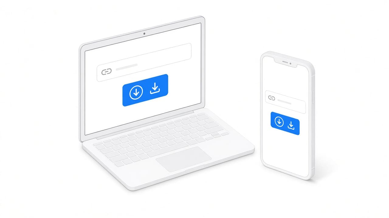 Freepik Downloader shown on a laptop and a smartphone